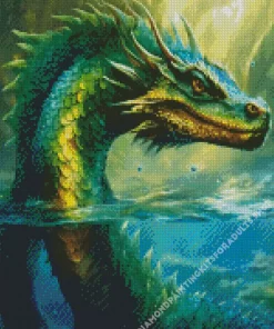 Green Sea Dragon Art Diamond Painting