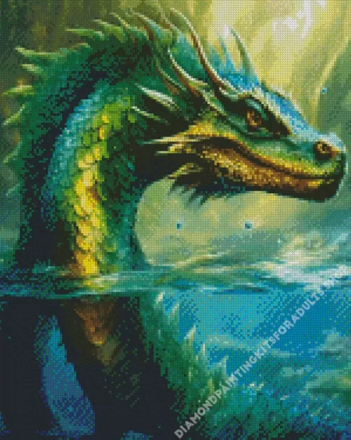 Green Sea Dragon Art Diamond Painting