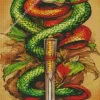 Green Snake And Sword Diamond Painting