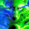 Green Wolf Diamond Painting