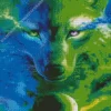 Green Wolf Diamond Painting