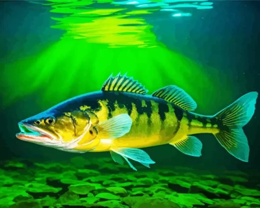 Green Yellow Fish Art Diamond Painting