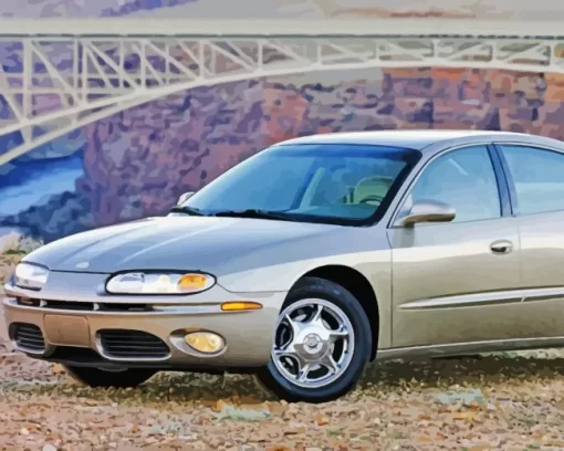 Grey Oldsmobile Aurora Car Diamond Painting