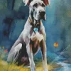 Grey Great Dane Dog Diamond Painting