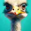 Grey Ostrich Close Up Diamond Painting