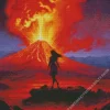 Lady And Volcano Diamond Painting