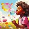 African Girl Blowing Bubble Art Diamond Painting