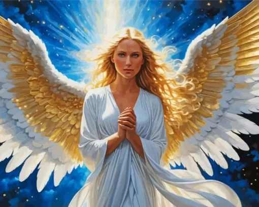 Female Blonde Angel Diamond Painting