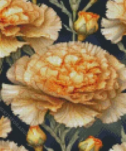 Golden Blooming Carnation Diamond Painting