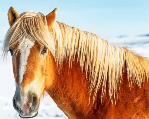 Horse With Blond Hair Diamond Painting