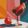 Illustration Blood Orange And Juice Diamond Painting