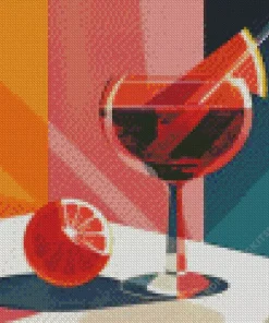 Illustration Blood Orange And Juice Diamond Painting