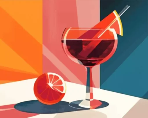 Illustration Blood Orange And Juice Diamond Painting