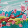 Illustration Blossom Landscape Diamond Painting