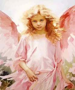 Pink Blonde Angel Girl Diamond Painting