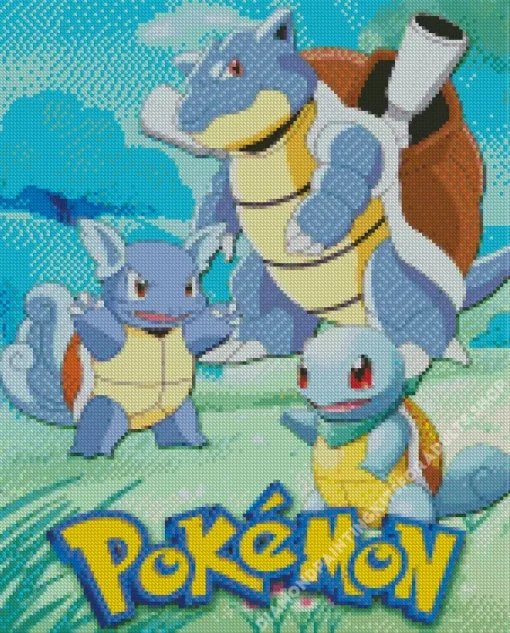 Pokemon Blastoise And Squirtle Diamond Painting