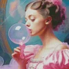 Woman Blowing Bubble Gum Diamond Painting