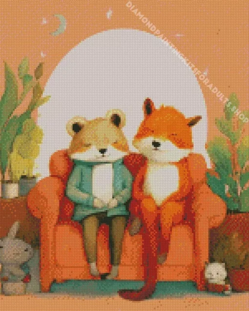 Aesthetic Happy Friends Cuddling Art Diamond Painting