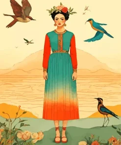 Aesthetic Frida And The Birds Diamond Painting