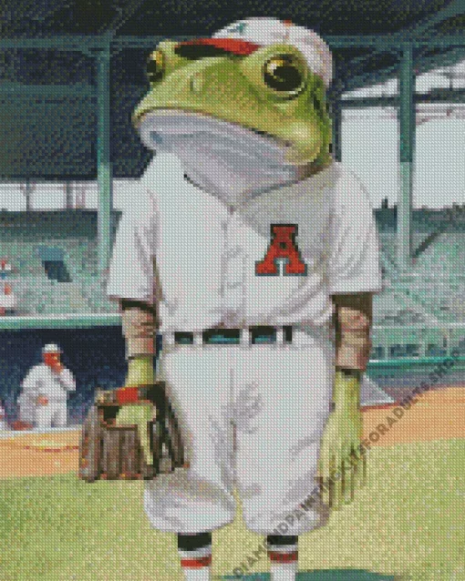 Aesthetic Frog Playing Baseball Diamond Painting