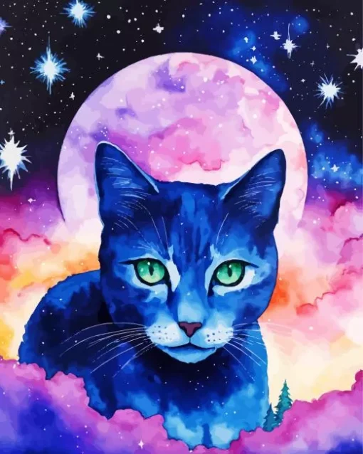 Aesthetic Galaxy Cat Diamond Painting