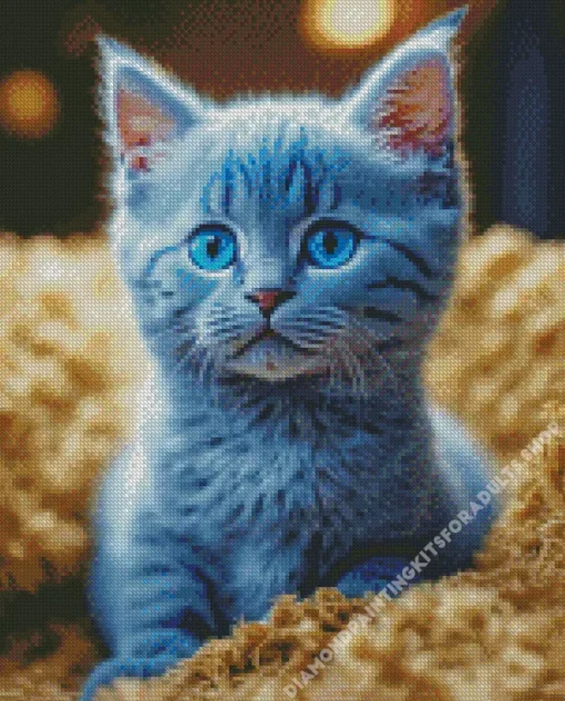 Baby Blue Cat Diamond Painting