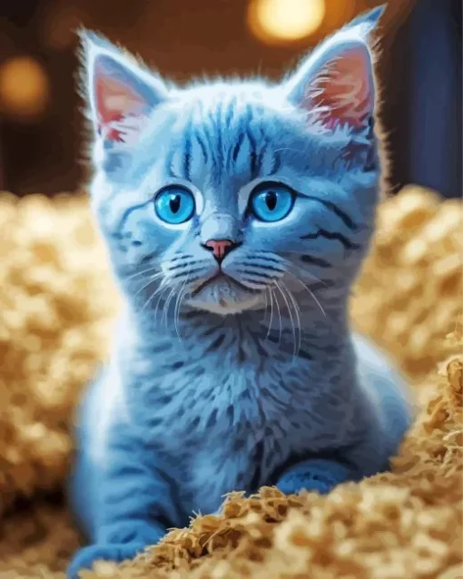 Baby Blue Cat Diamond Painting