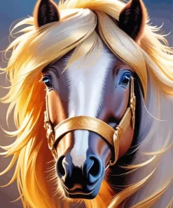 Blond Hair Horse Diamond Painting