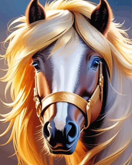 Blond Hair Horse Diamond Painting