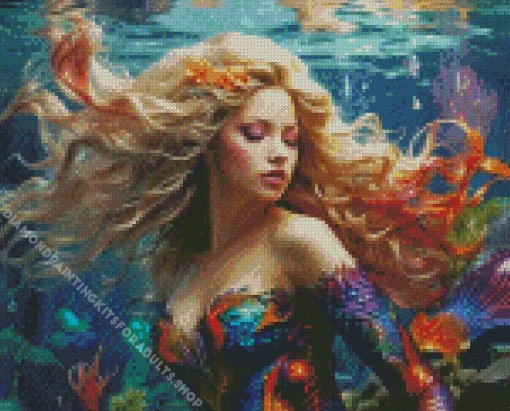 Blond Mermaid Underwater Diamond Painting