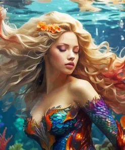 Blond Mermaid Underwater Diamond Painting