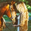 Blonde And Horse Diamond Painting