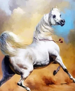 Blonde Arabian Horse In Desert Diamond Painting