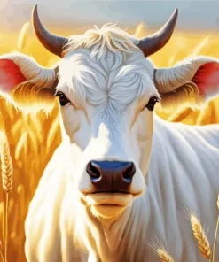 Blonde Cow Diamond Painting