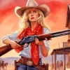 Blonde Cowgirl Diamond Painting