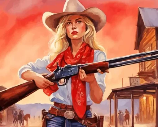 Blonde Cowgirl Diamond Painting