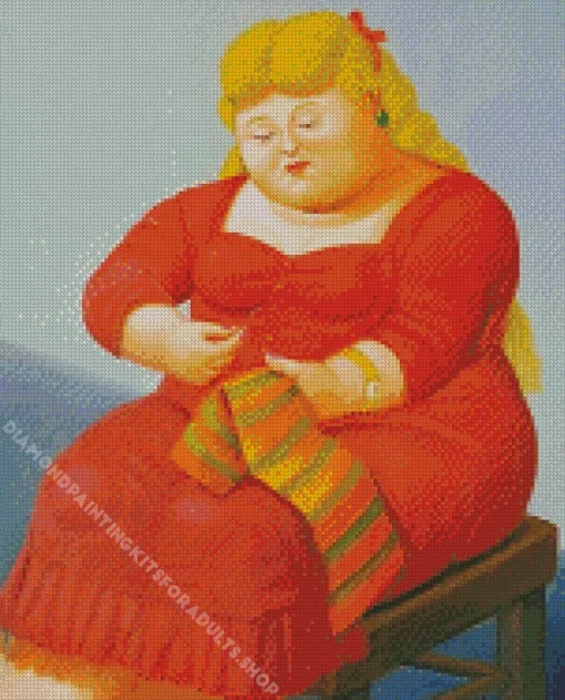 Blonde Fat Girl Art Diamond Painting