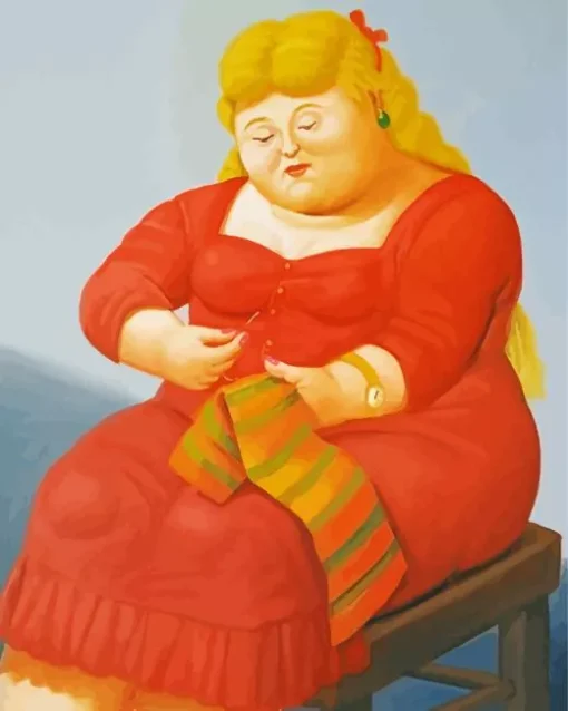 Blonde Fat Girl Art Diamond Painting