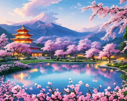 Blossom Landscape Diamond Painting