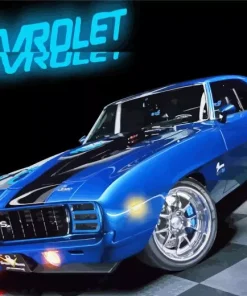 Blue 1969 Camaro Car Diamond Painting