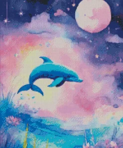 Blue Fantasy Dolphin Diamond Painting