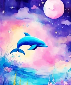 Blue Fantasy Dolphin Diamond Painting