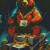 Brown Gangsta Bear Diamond Painting