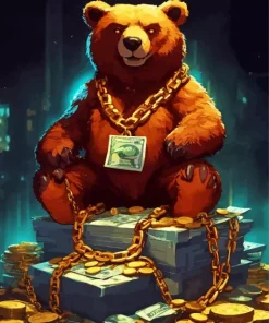 Brown Gangsta Bear Diamond Painting