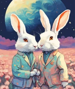 Classy Fantasy Bunnies Diamond Painting