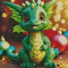 Cute Fantasy Emerald Dragon Diamond Painting