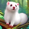 Cute White Ferret Diamond Painting