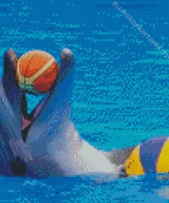 Dolphin Playing With Ball Diamond Painting