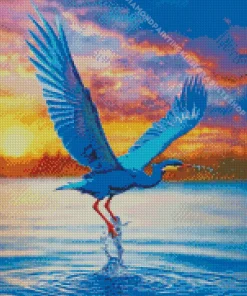 Everglades Blue Heron Bird Diamond Painting