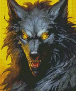 Evil Black Wolf Diamond Painting